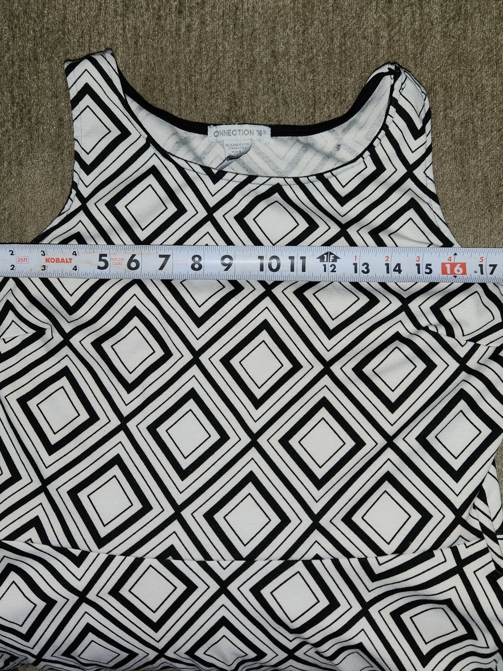 Connection 18 L Black & White Geo Fit & Flare Dress - Picture 5 of 6